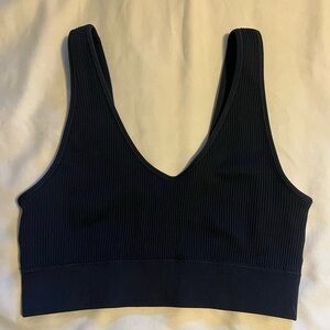 Medium Black Aerie Superchill Seamless Voop Bralette in Black
